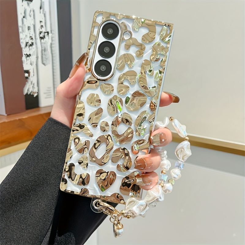 

Electroplating Wrinkles Are Suitable Zfold6 Mobile Phone Case Leopard Print Is Suitable Mobile Phone Case