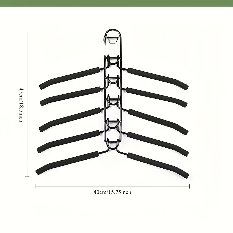 TEMU 5-pack Heavy-duty Space-saving Hangers Metal With Foam Padding, Polished Surface, Ideal For Coats, Sweaters, Suits, And T-shirts, Hangers