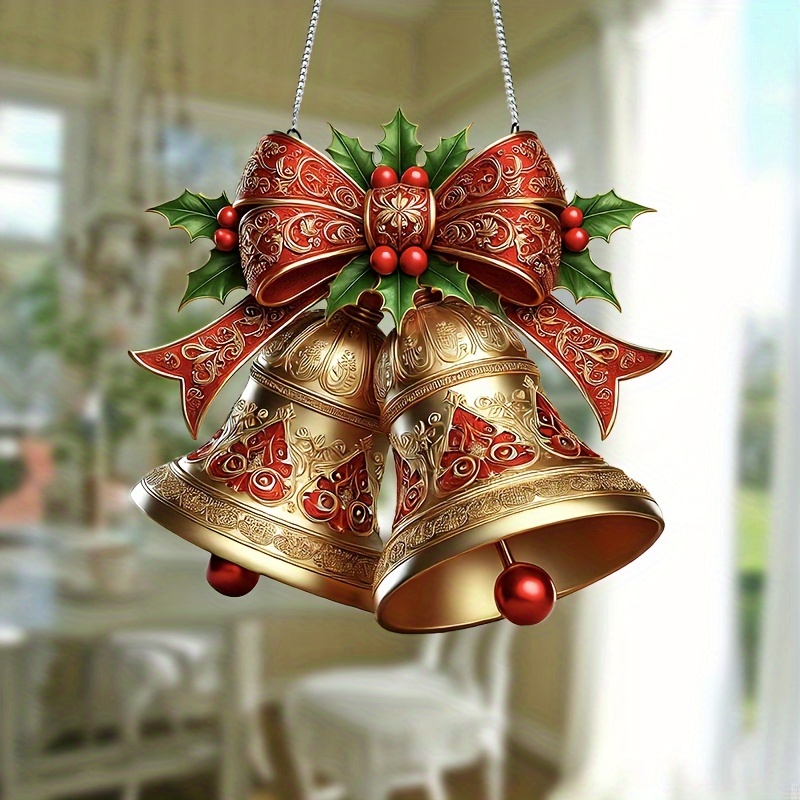 

Art Acrylic Christmas Bell Hanging Ornaments - Indoor & Outdoor Decor, Ideal For Christmas, Housewarming Gifts Without Feathers - 1 Piece Sun For Windows, Doors, & Gardens