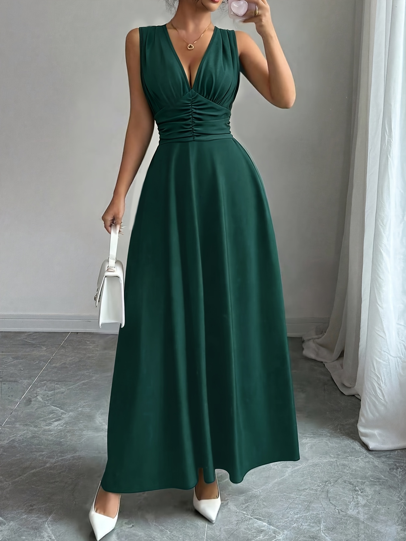 green lace dress with sleeves Emerald Green Lace Beaded Sweetheart Sequin Long Sleeve Ball Gown 38