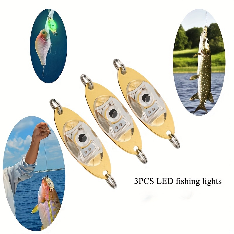LED Lure Light with Squid Jig Hook Waterproof LED Fishing Light Underwater  Flasher Light, 4 Color Set Fish Lights (Blue, Red, Green, White) Deep Drop