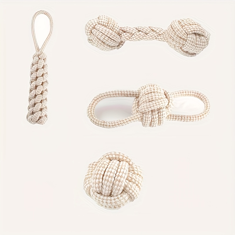 4pcs Durable Braided Leash Dog Toy - Suitable For All Dog Breed Sizes, Anti-wear Leash Toy, Special For Large And Small Dogs, Textured Surface Design, Sturdy Construction, Suitable For Active Pets