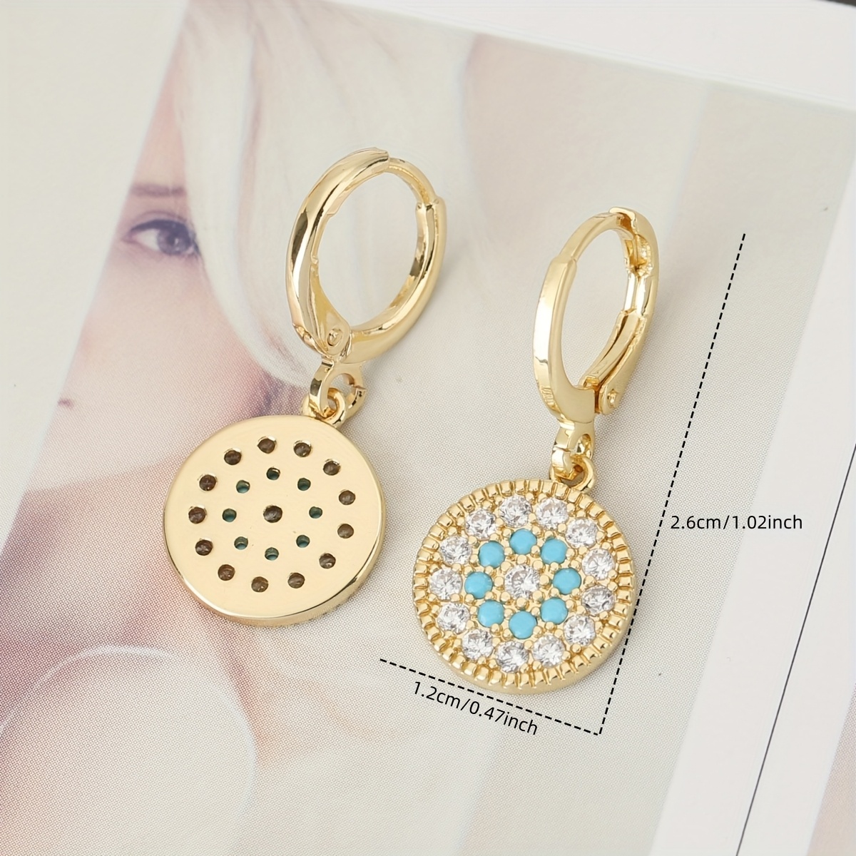 TEMU 1 , Orecchini in Stile Bohemien con Zirconia in Rame, Antiruggine, Orecchini Unisex Qualit�. Adatti per Feste, di Fine , Natale, Ringraziamento,