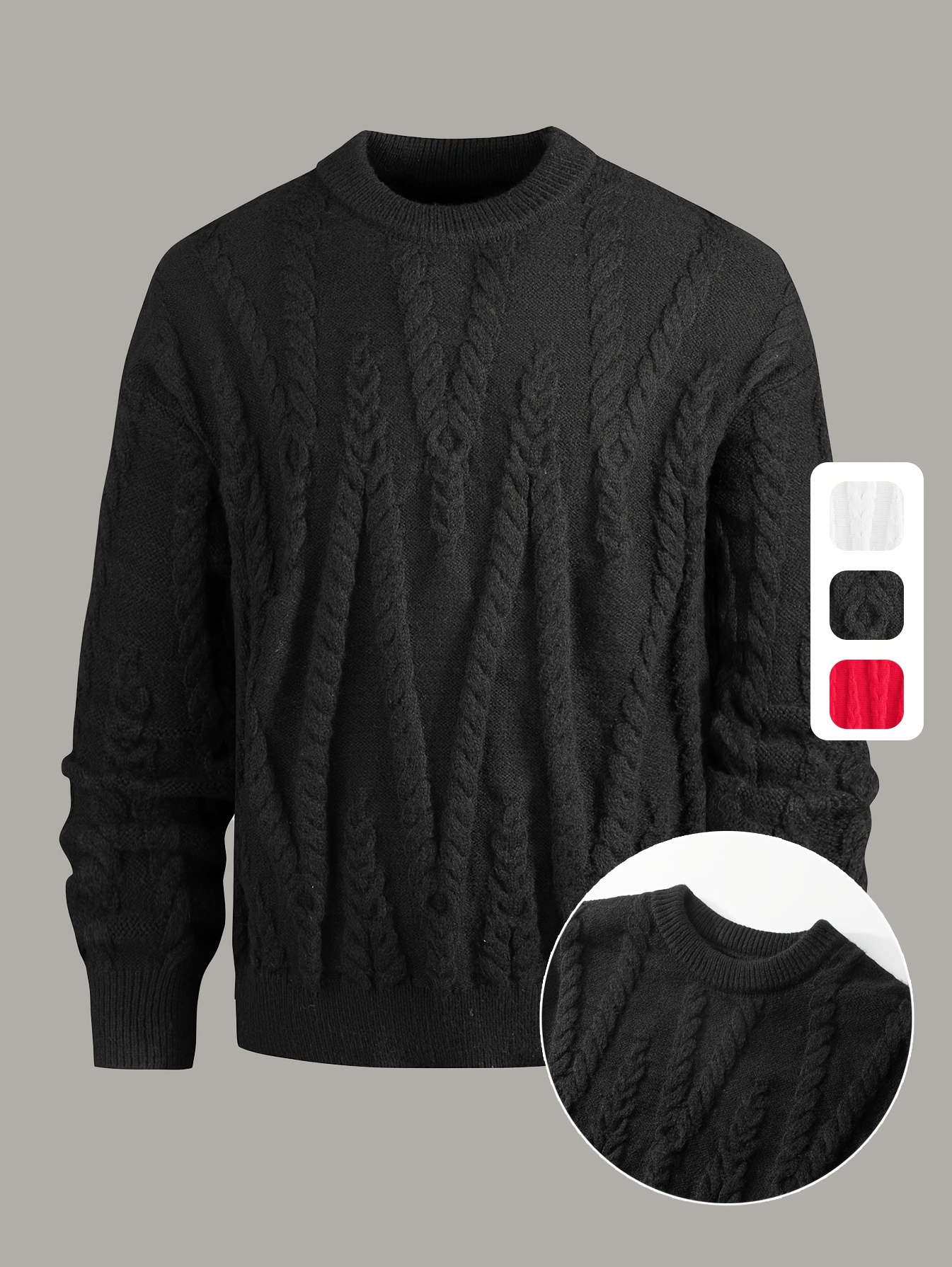 herren bequemer grüner strickpullover mit vintage - Main Image