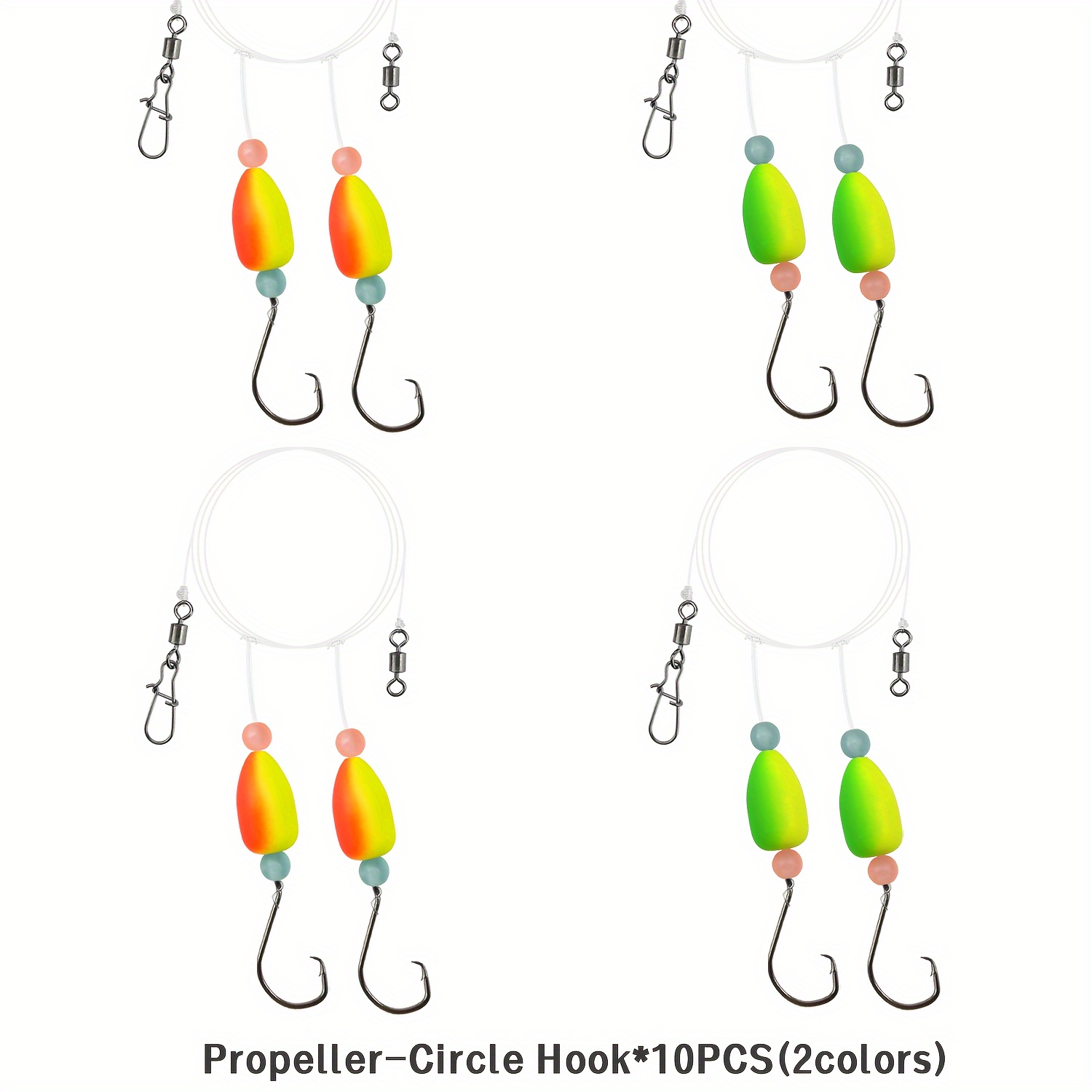 10pcs Rigs For Surf Fishing Floats Pre Rigged- Rigs Fishing Rigs With 2/0 Circle Hook
