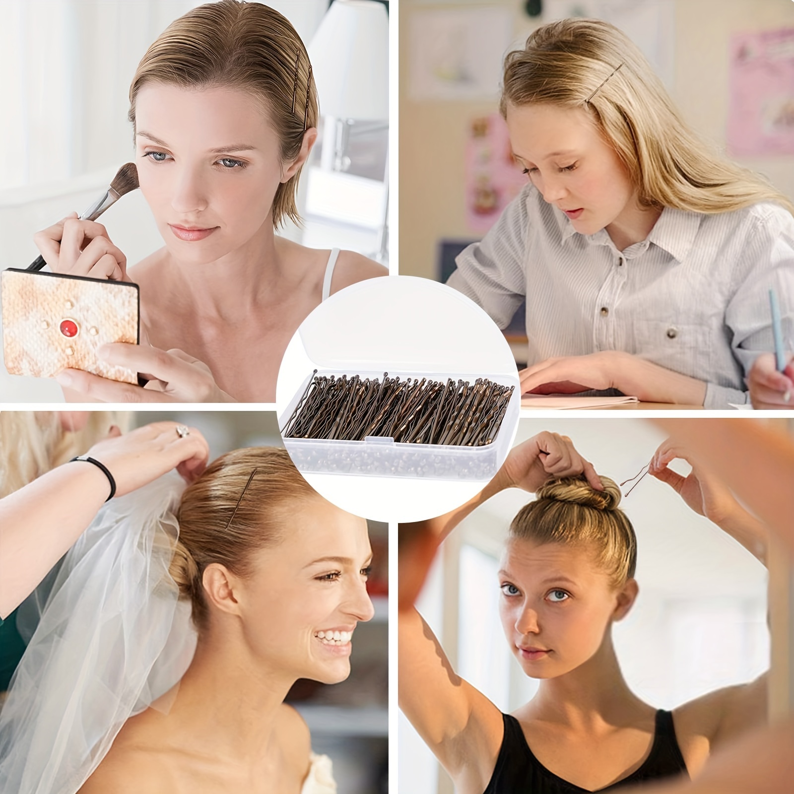150pcs mini bobby pins brown hair bobby pins with storage box for girls and women   mini bobby pins for all hair types   hairstyles Product details 0