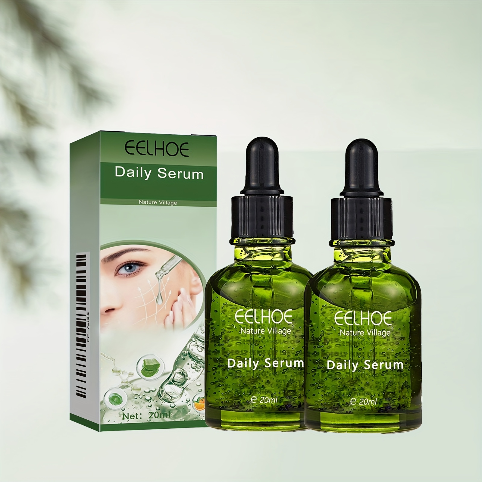 4pcs -- 80ml EELHOE Centella & Aloe Vera Facial Beauty Liquid, Deep Moisturizing Facial Skin, Containing Centella, Aloe Vera, Vitamin C And Hyaluronic Acid, Suitable For All Skin Types, Christmas, New Year Gift, Mother'S Day Gift - 20ml/ Piece
