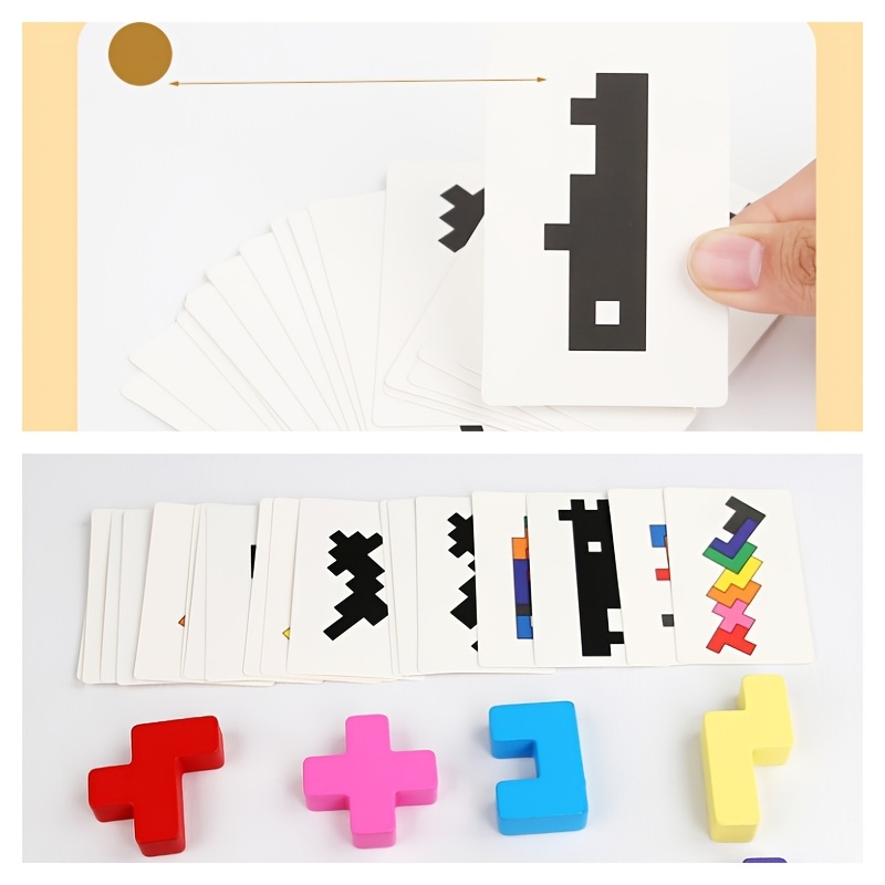 Wooden Shadow Block Stacking Balance Game, Puzzle Toy, Training Thinking , Suitable As Gift