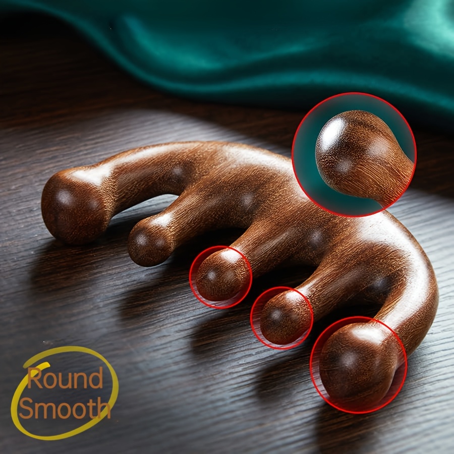 Peine de masaje de sándalo natural, ideal para masajear el cuero cabelludo, nutrir el cabello y el cuidado capilar, relajar la mente. Perfecto para uso personal o como regalo para amigos