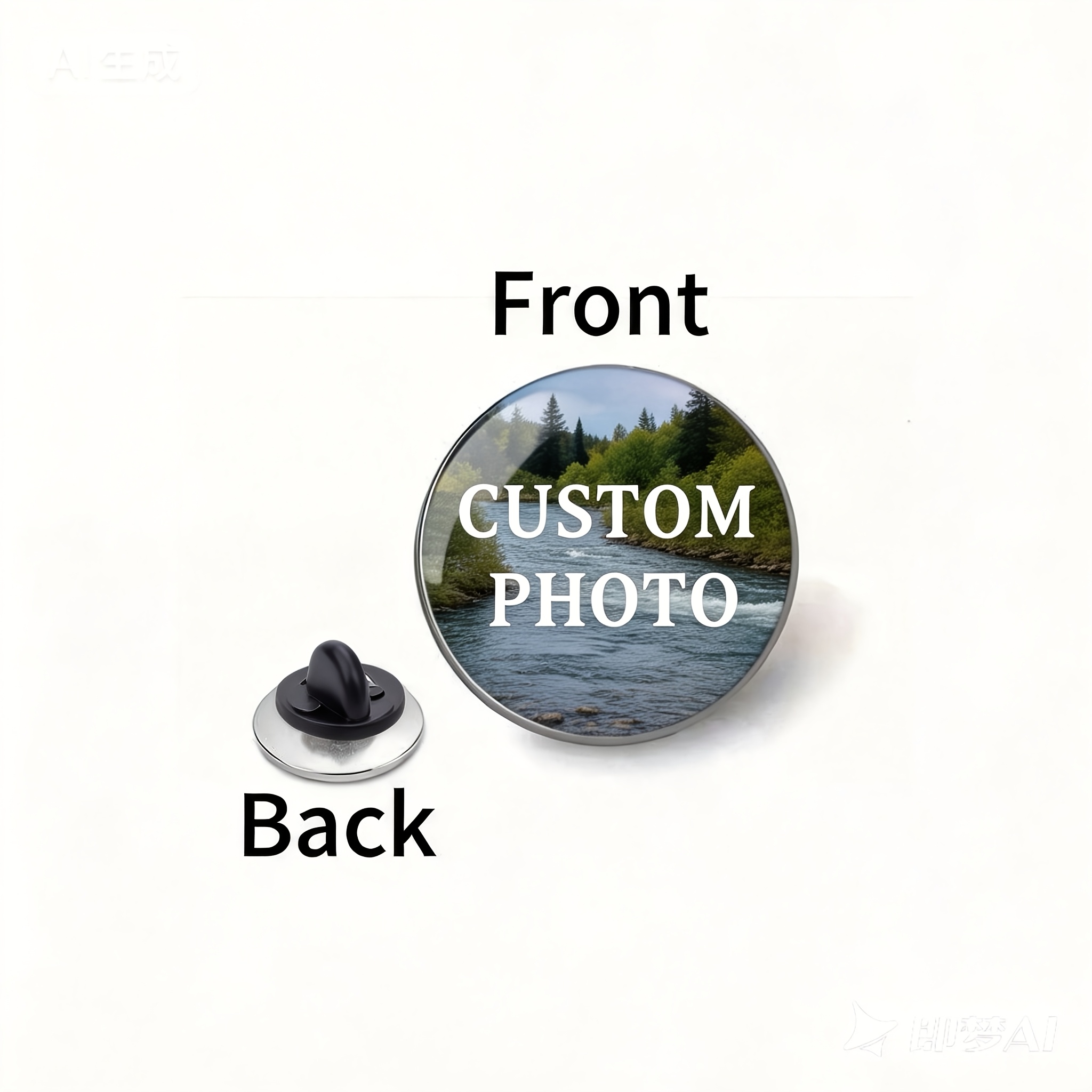 TEMU 8pcs Custom Badges, 2d Flat Personalized Photos, Souvenirs, Clothing, Etc., Personalized Custom Company Brand Logo, Team Image, Pet, Family