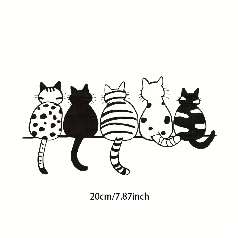 Image of 5 Cute Kittens Vinyl Stickers - 8-inch Surface Sticker For Cars, Laptops, Trucks, Motorcycles, Windows, Walls - Self-adhesive, , Single Use - Adheres To Glass, Metal, Ceramics