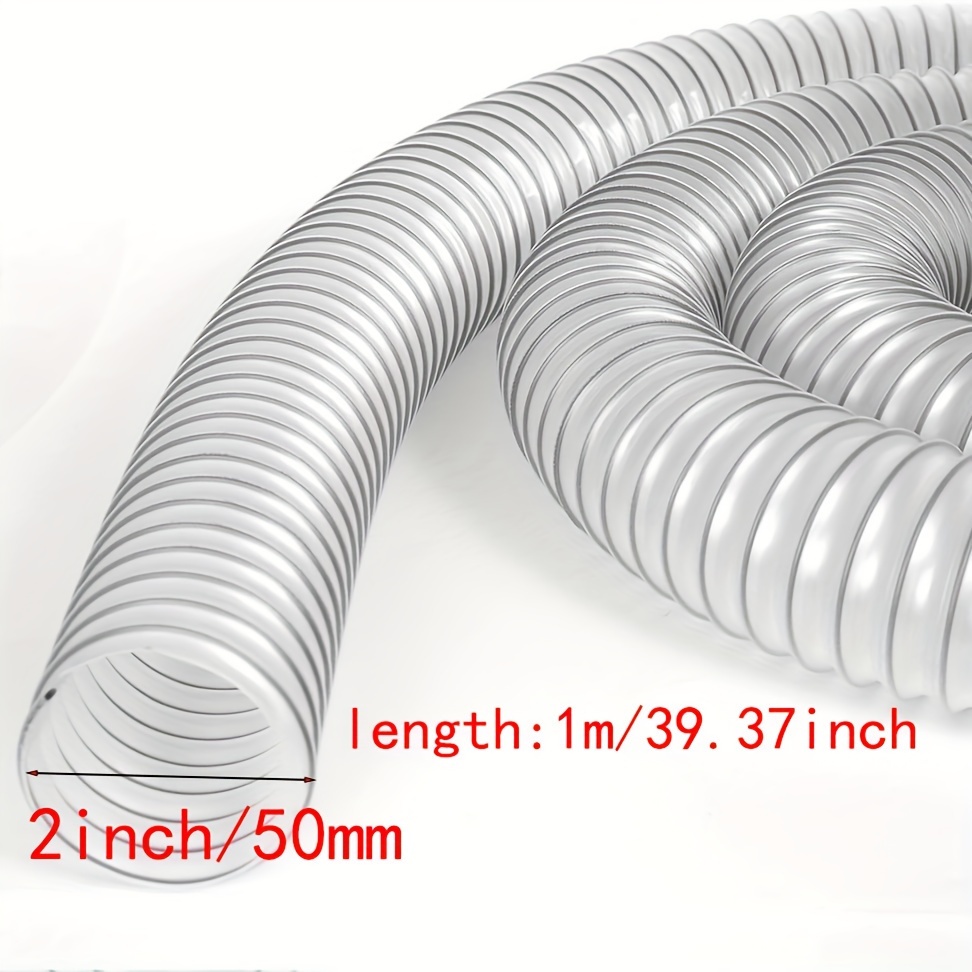 

Pemedor 2-inch Diameter, 1-meter Long Pvc Transparent Copper-plated Wire Duct - Industrial Woodworking Vacuum Hose With Extendable Exhaust & Ventilation