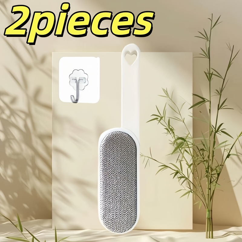 TEMU 1. Dusting Brush With Adhesive Hook, Reusable Double-sided Electrostatic Dusting Brush, Hair Remover, Made Of Plastic, Suitable For Clothes,