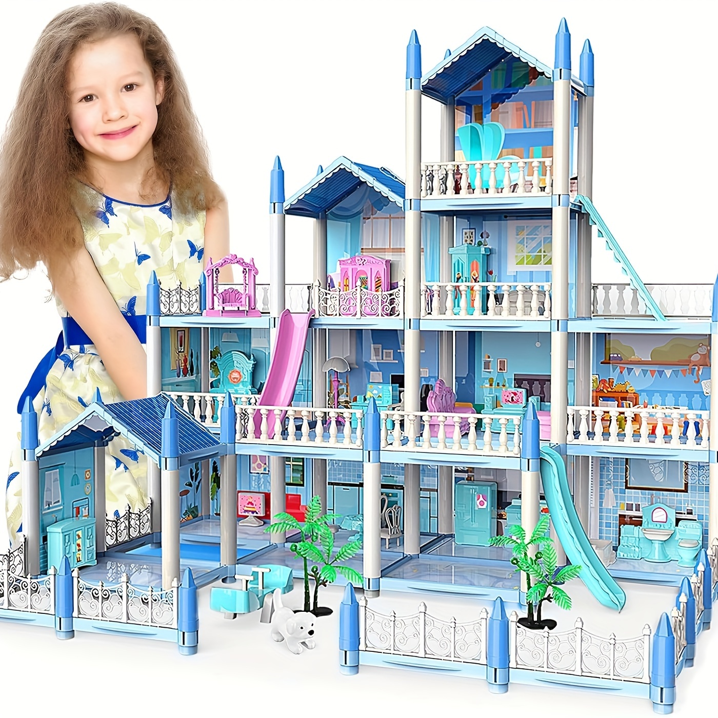 

Toy Doll House, , Rooms, With Lights For Surprise Birthday Gifts, Party Gifts