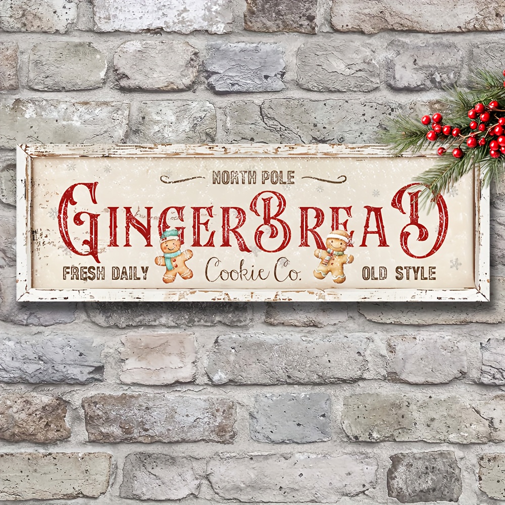 

Gingerbread For Man Bakery - 12"x4" Vintage-inspired Wooden Sign | Perfect For Christmas & Winter Decor | High-definition Print | Versatile Wall Hanging For Home, Porch, Or Bedroom