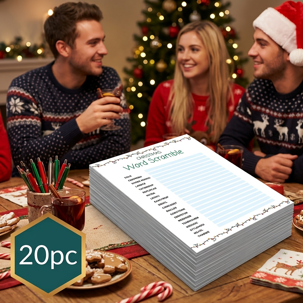 Christmas Word Scramble Game, 1pc/20pcs/30pcs Options