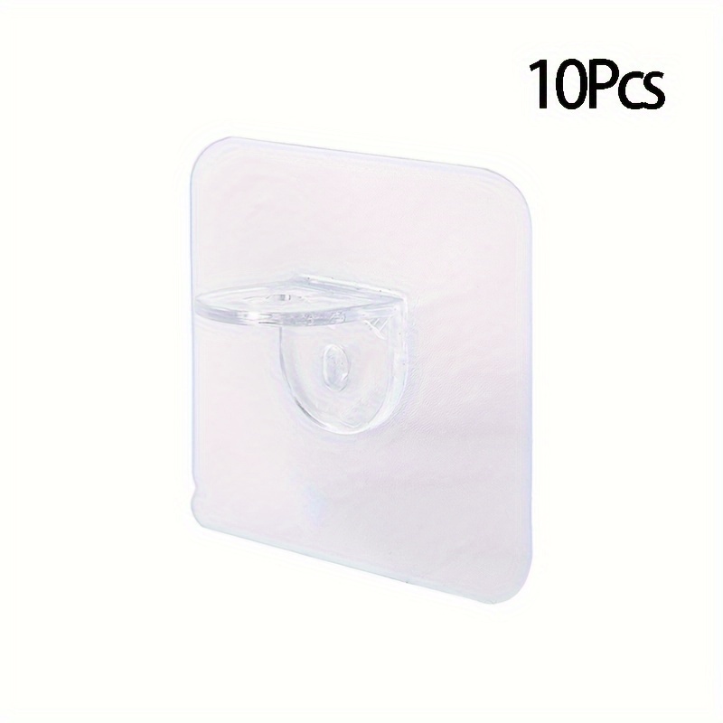 10pcs Easy-install Adhesive Hooks & Shelf Brackets - No-drill, Seamless Design For Closet Organization, Cabinet Liners & Layered Support