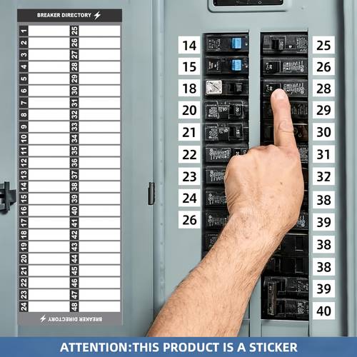 circuit breaker label set including a marking panel 1 48 number stickers electrical panel stickers suitable for distribution boxes switch cabinets
