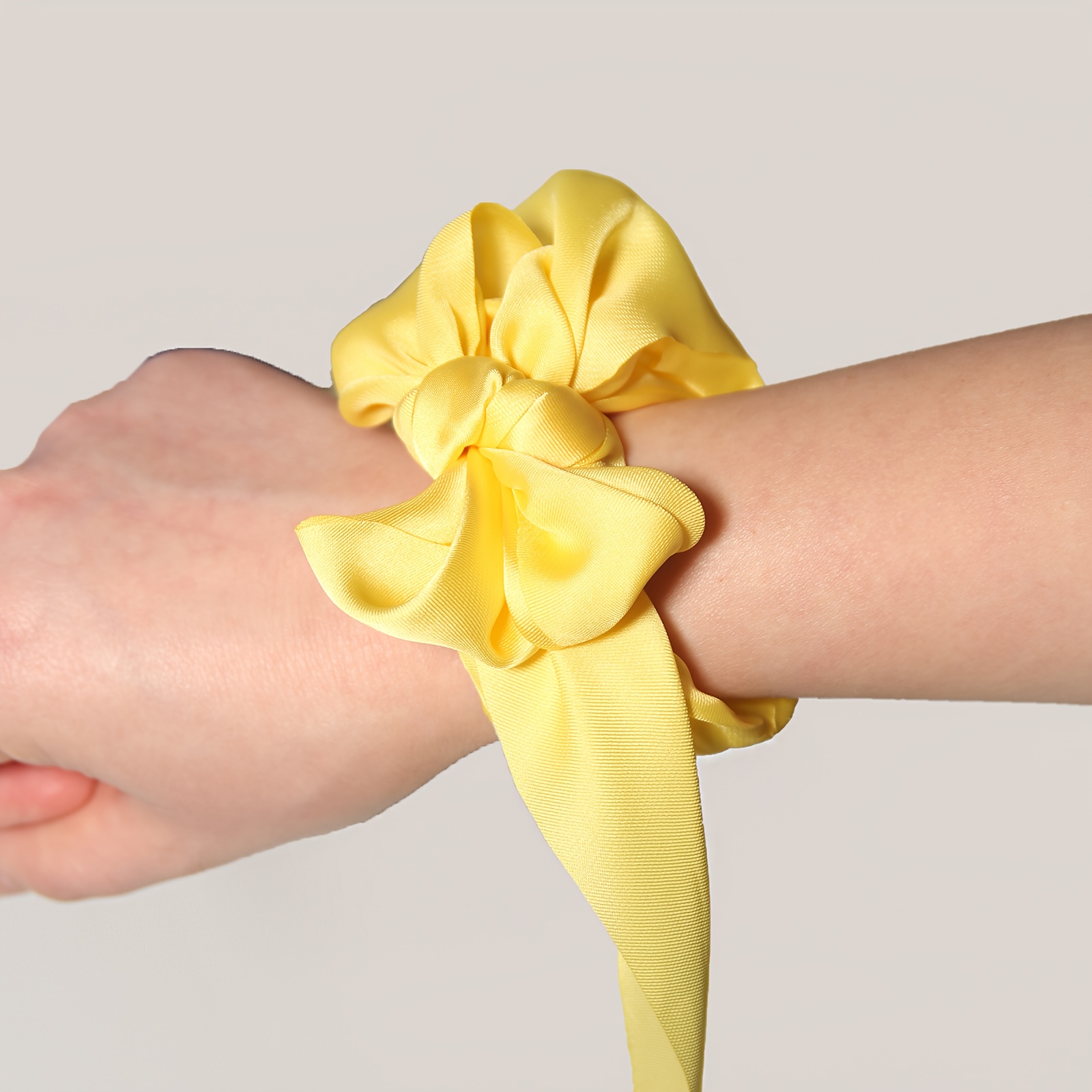 2pcs Solid Color Fabric Hair Rings for Everyday Use