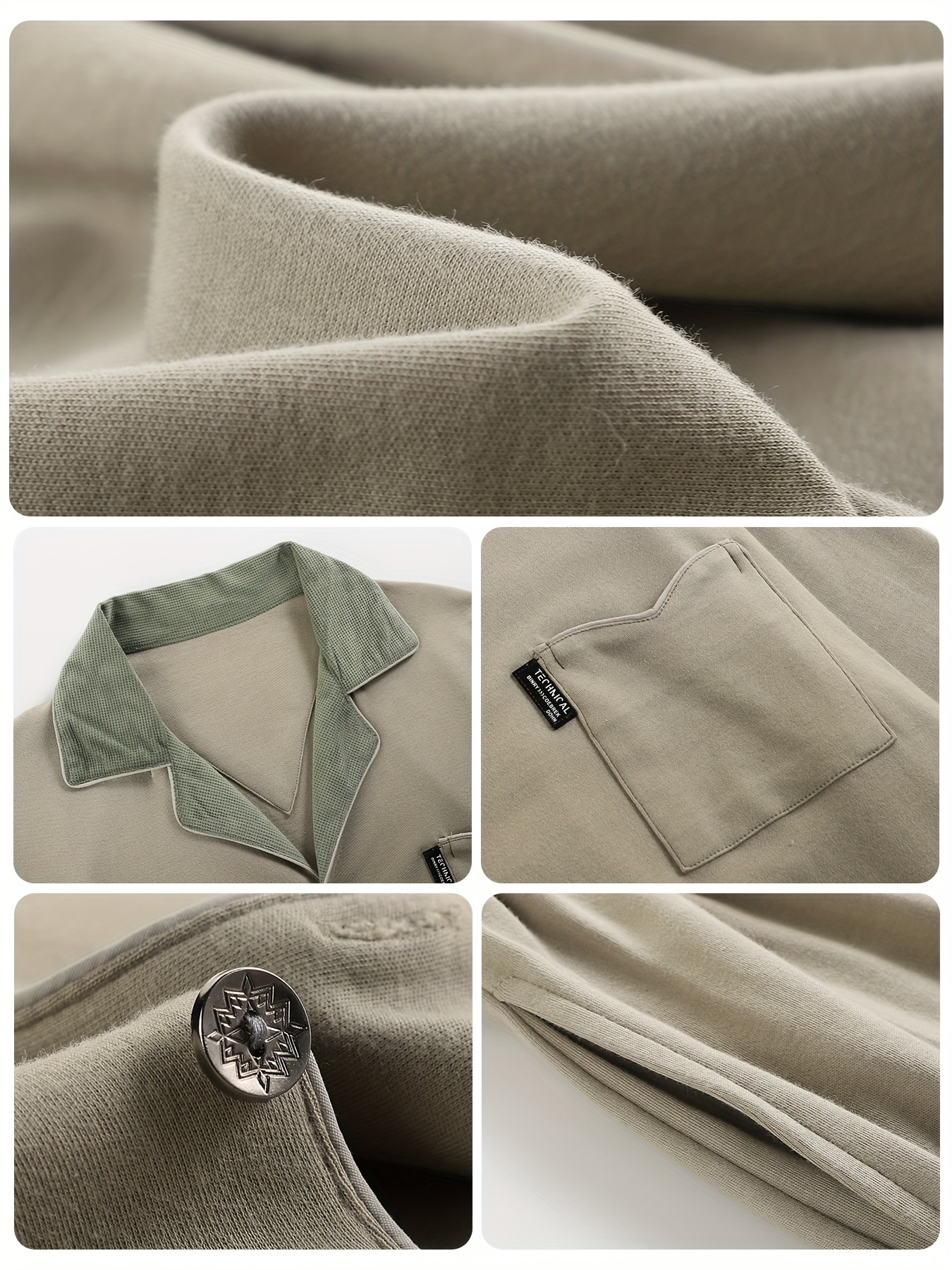 Men's Cotton Pajama Set - Casual Long Sleeve Button-Up Top & Pants, Breathable & Comfortable Loungewear for Spring/Fall