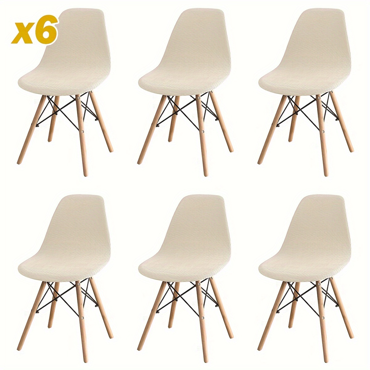 TEMU Lot de 4/6 housses de chaise extensibles 160 avec motif de de et coques pour chaises de salle à manger d'hôtel et de maison