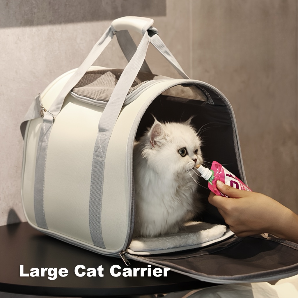 

Cameldaily Large Cat Carrier, Portable Handheld & Crossbody Bag, Fits 15lb , Polyester Material With Zipper Closure, Essential Travel Accessory For Pets