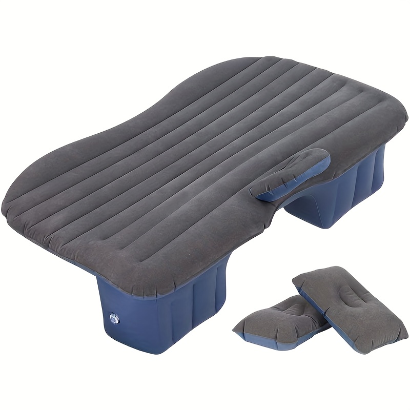 TEMU Car Bed - Camping Mattress - Portable Travel, Sleeping, Inflatable Bed For Universal Suv Extended With 2 Air Pillows - Black