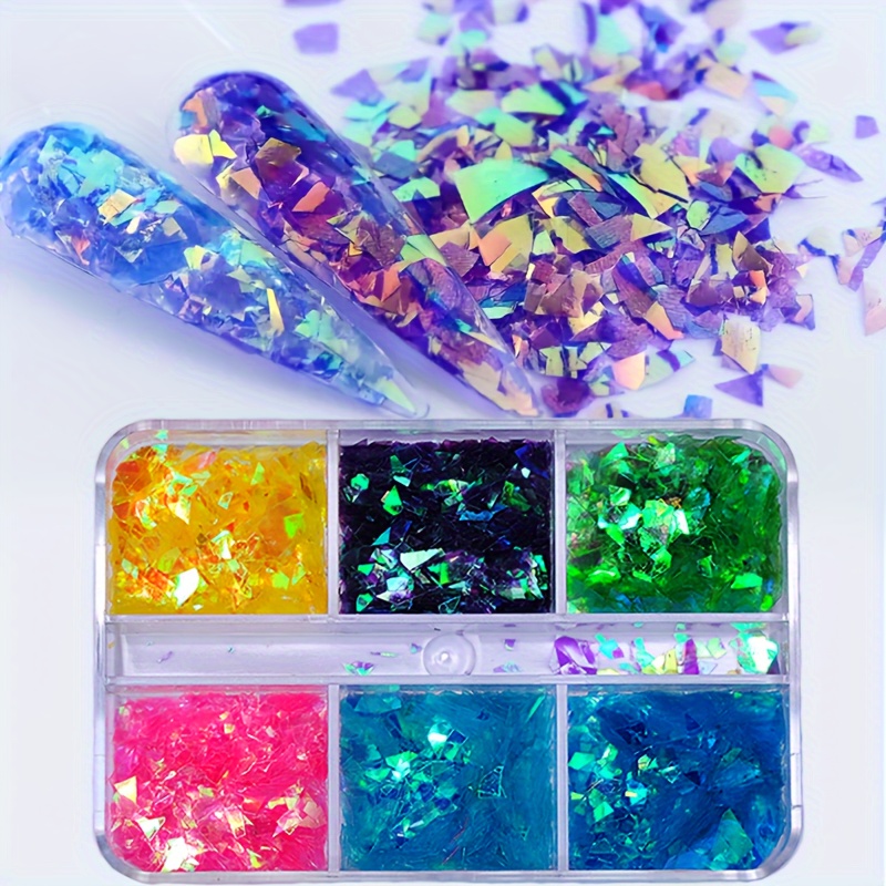 

Ctpa3bi Art Sequins - 6 Grids, 6 , Irregular For Manicure &