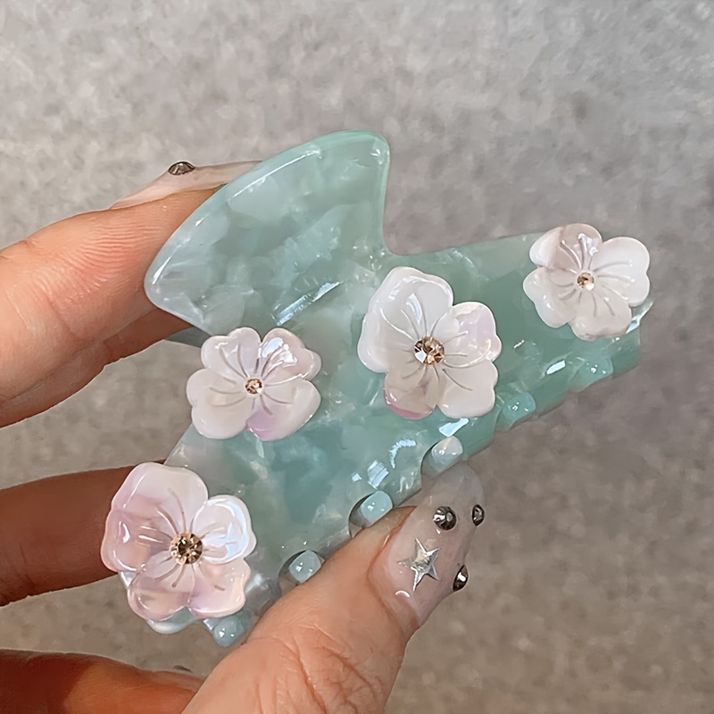 E-shop 1 Stück Damen-Französischer Hochwertiger Strass- Blumen-Haarklammer für elegante Hochsteckfrisuren und Halbgebundene Frisur