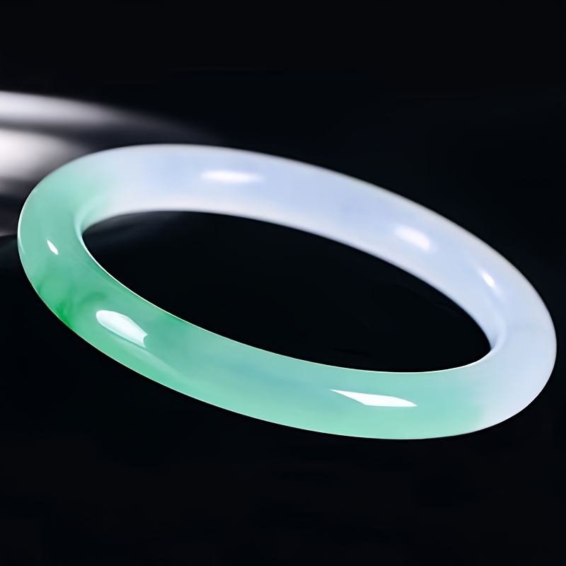 Women's & Men's Natural Stone Round Bangle Bracelet, Elegant Gift