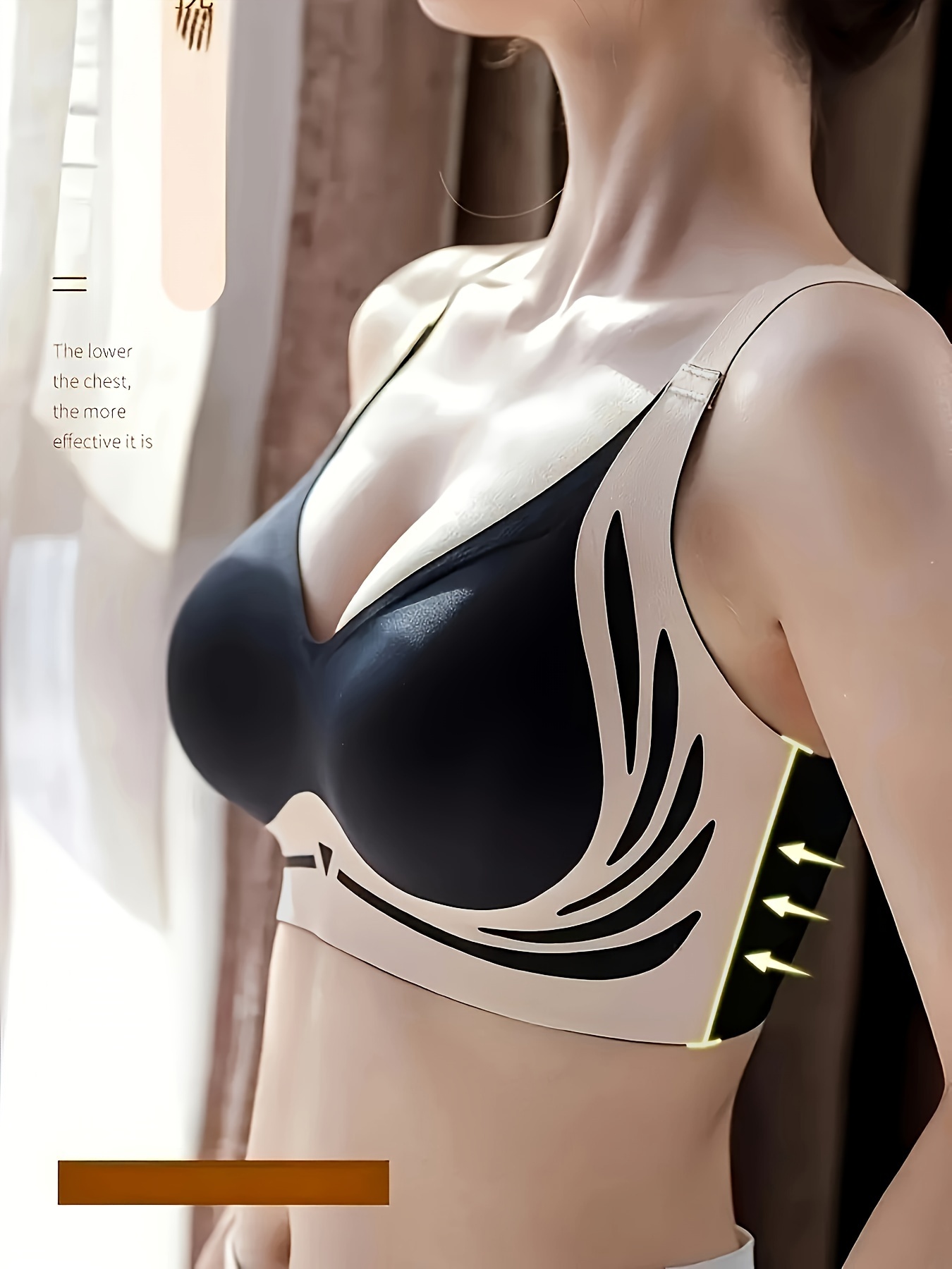 1pc Color Block Wireless Bra, Sexy Comfy Push Up Bra, Women's Lingerie & Underwear