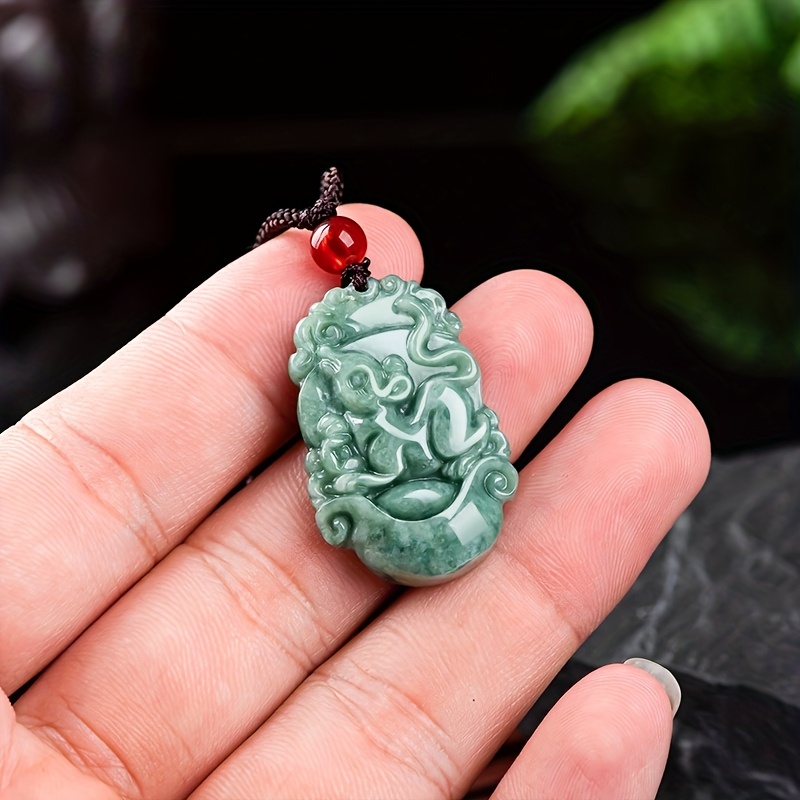 Natural Stone Zodiac Pendant Necklace, Hand Carved, Unisex