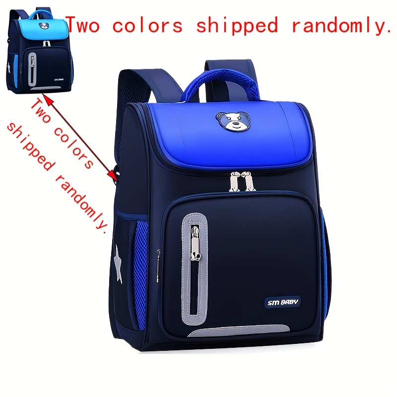 Large-capacity Korean--themed Backpack, Lightweight And Weight-reducing With Spine Support, Student School Bag, Color Random