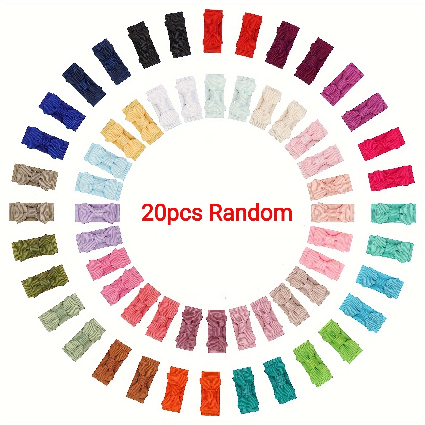 E-shop 20 Stück zufällige 1,2 Zoll Mini-Haarspangen, Pony-Spangen, kleine Seitenclips für verstreute Haare, Schnappverschluss-Clips, niedliche