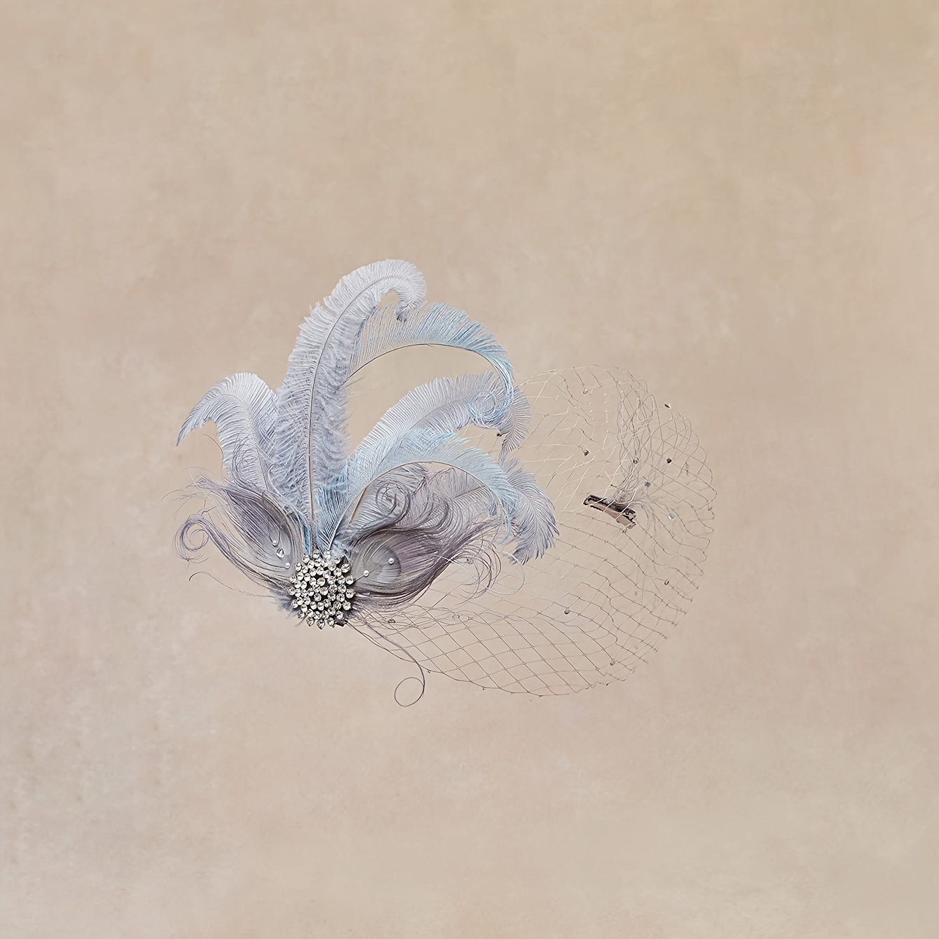 8173 Women Feather Fascinator Wedding Tea Party Hair Clip Brooch Bridal SPRING PARK Fascinators Hats for Women Tea Party Hair Clip  main image 4