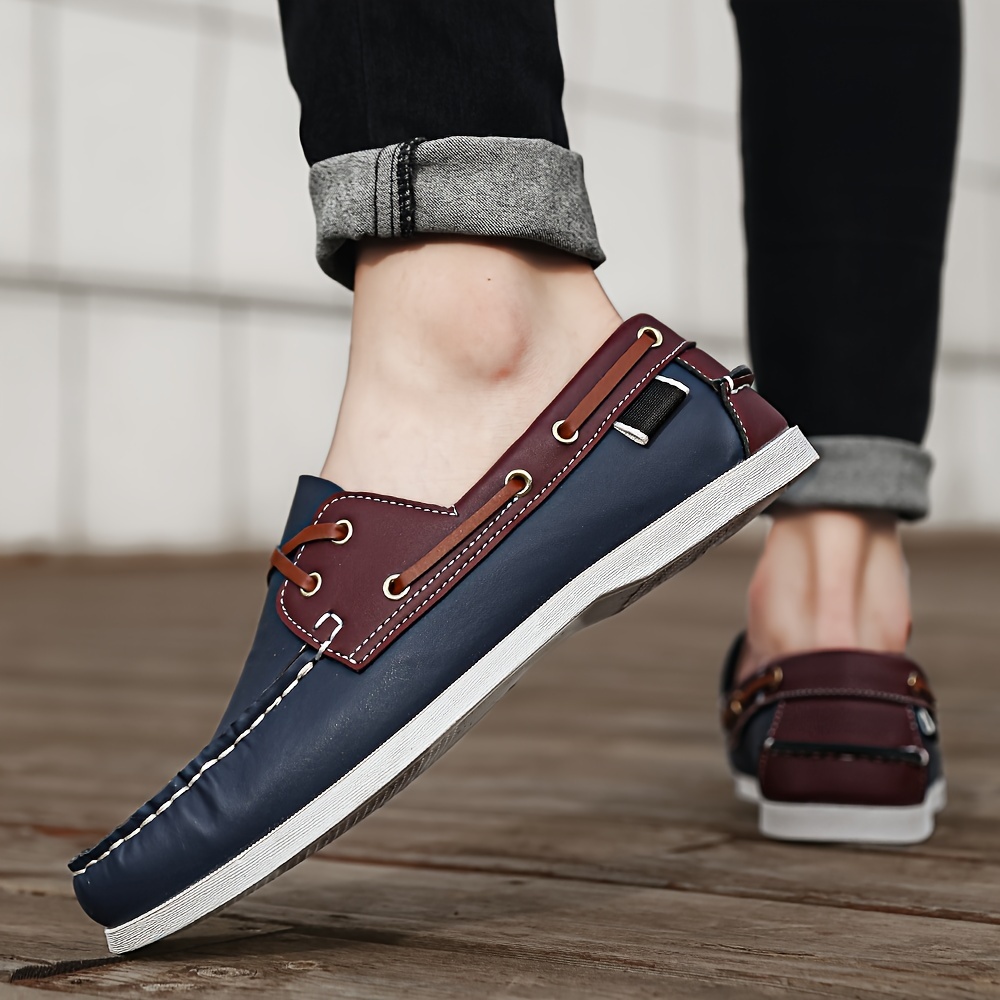 plus size mens boat loafers with pu leather   wear resistant slip on shoes for outdoor walking spring and summer details 26