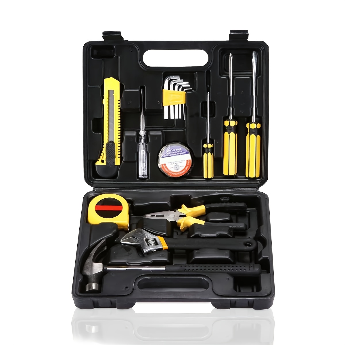 

1 Set Tool Kit With Case - Metal Hand Tools For Diy, Maintenance & Repair - Includes Utility Knife, Soldering Iron, Torque Wrench, Pliers - No Power Required