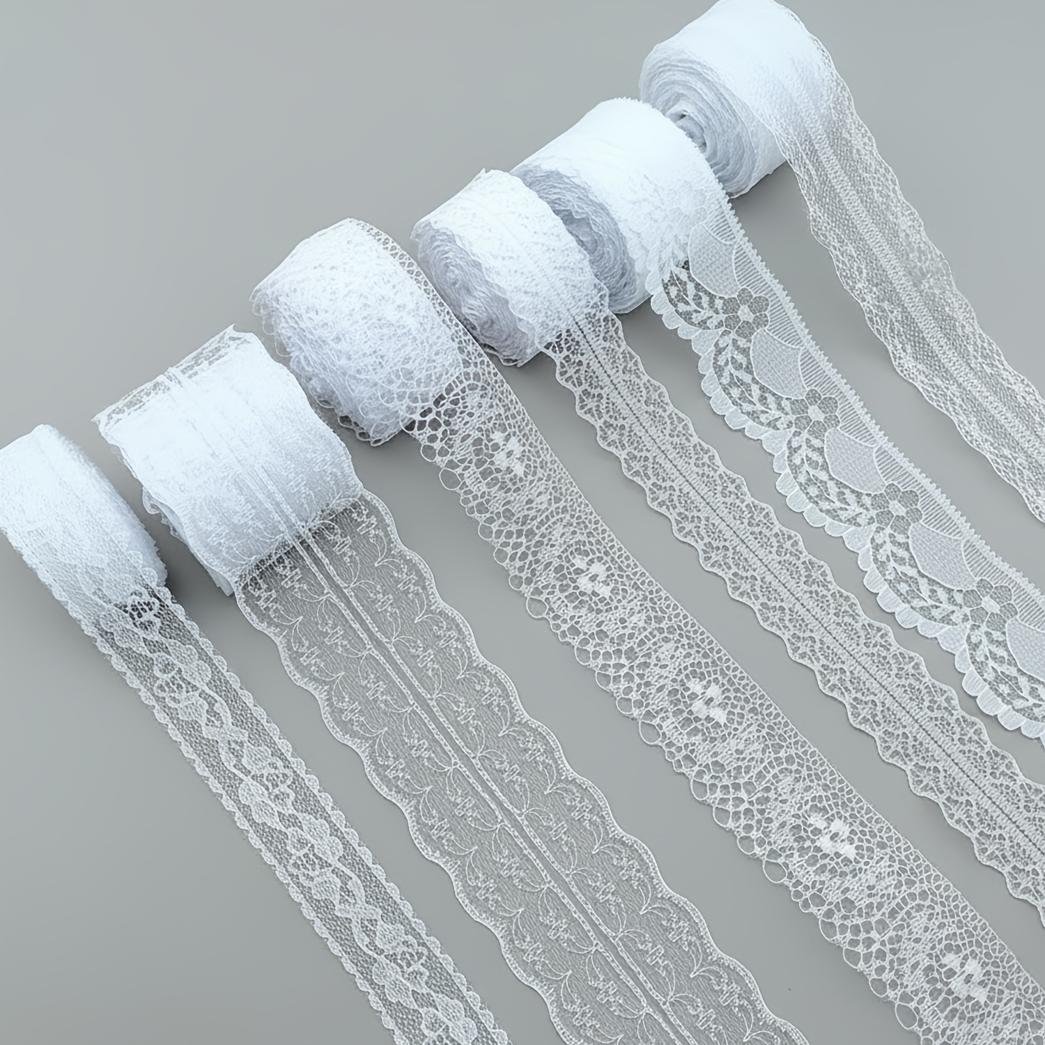 TEMU 65. de Ruban de Dentelle Blanche, 6 Rouleaux de Liserés de Dentelle Vintage de à 1.77 Pouces avec pour Couture, Loisirs Créatifs, Décoration de
