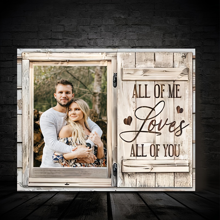 

Personalized Love Canvas Art - Custom Couple Photos, Framed Wall Decor, Perfect For Valentine's Day & Anniversary Gifts, Pine Wood Frame, 11.8x15.7 Inches