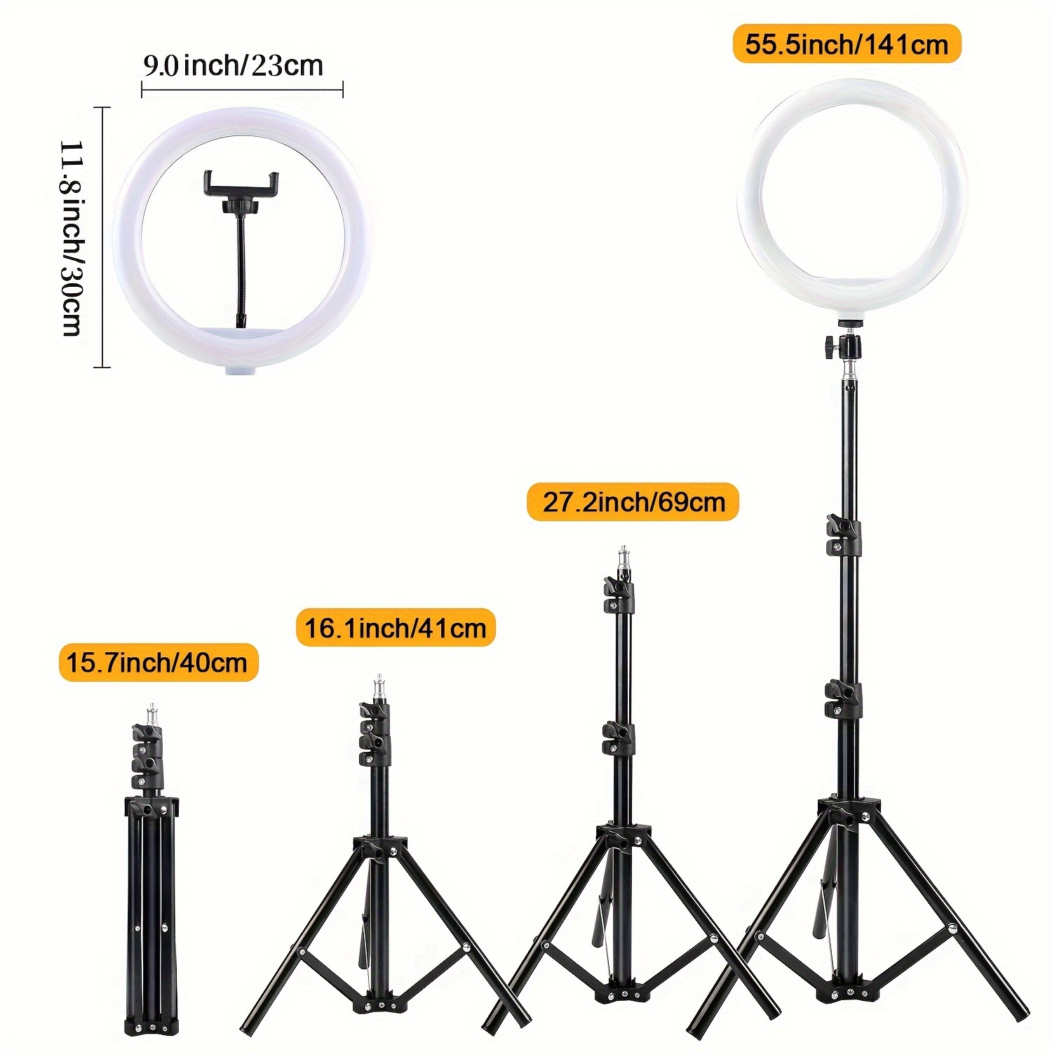Circular Tripod Selfie Light Added Stand Clip Flexible Temu Australia