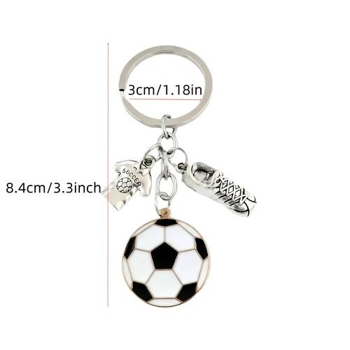 Artikelbild 12er set fußball-schlüsselanhänger - fußballschuhe, trikots und ballanhänger aus zinklegierung - das perfekte geschenk für sportbegeisterte und fans