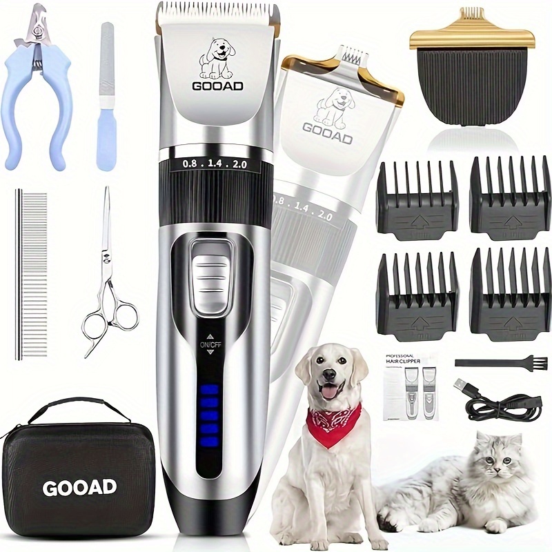 

Gooad Uses Electric Hair Clippers And Nail Clippers For Dogs, Cordless, Low Noise, Rechargeable, Quiet, Suitable For Thick Fur, Small And Large Dogs And Cats Hair Clippers And Nail Clippers (silvery)