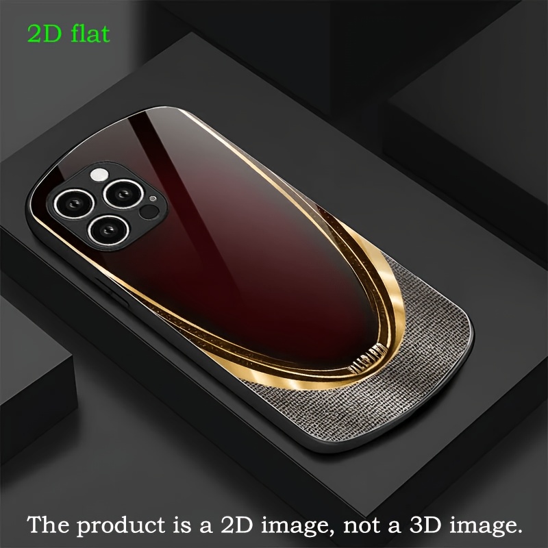 TEMU para teléfono: Nueva de lujo 2D, de vidrio moldeado en silicona con , dorado y de . Adecuada para iPhone 17/17 Air/17 Pro/17 Pro Max/16/16