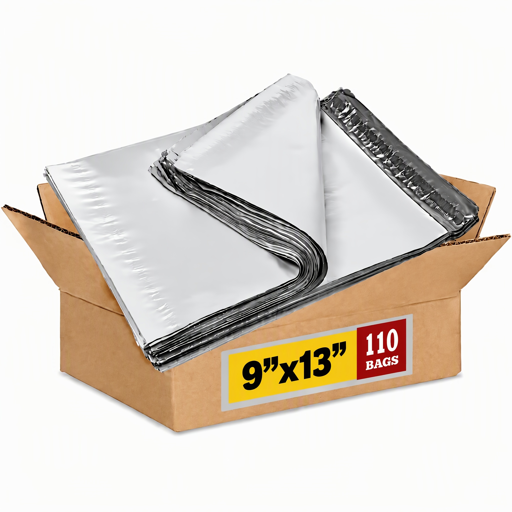 TEMU 110pcs Poly Mailers In Assorted Sizes, Durable Self-sealing Shipping Bags, Thickened White Mailing Envelopes, Extra-large Reinforced-edge