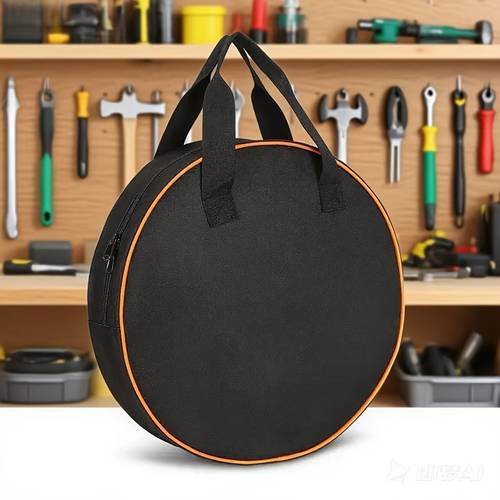heavy duty round tool bag with zipper closure durable fabric portable storage organizer suitable for rv gardening workshop gear case compact round case for cables small tools portable tool pouch for the organization