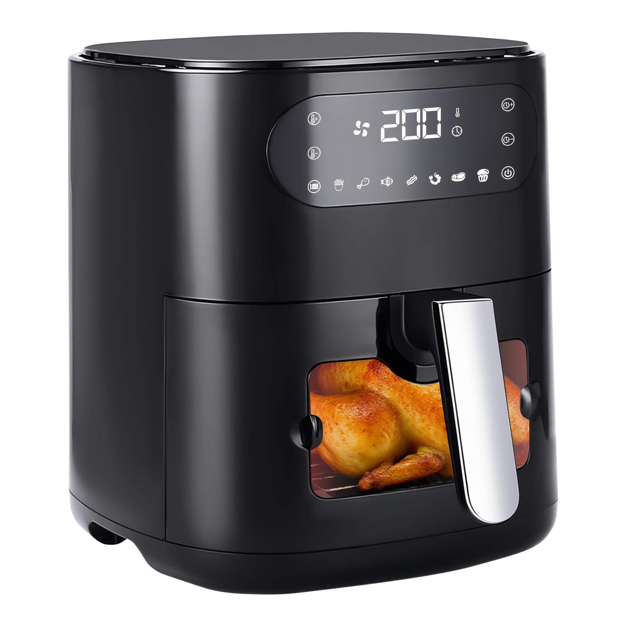 E-shop 1 große Familien-Heißluftfritteuse - 6L Fassungsvermögen, multifunktionales Küchengerät, kompaktes Tischgerät, geeignet für Hähnchenbraten,