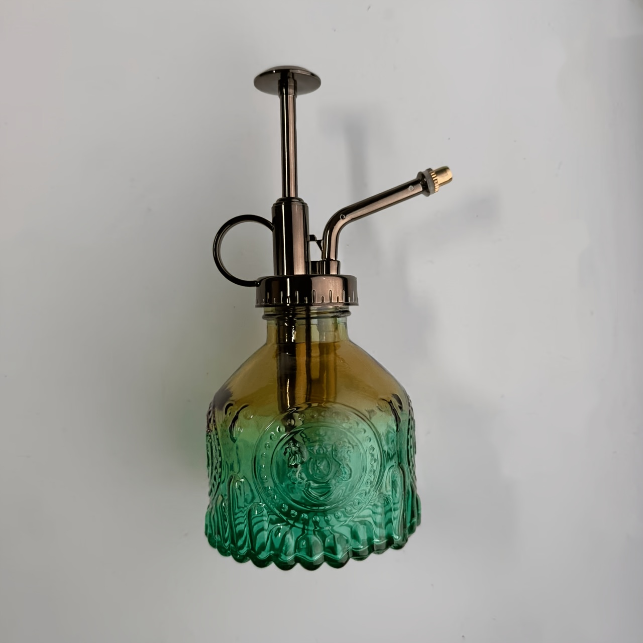 TEMU Regadera de vidrio vintage estilo europeo - con bomba para jardinería interior, botella de rociado de niebla para suculentas y flores