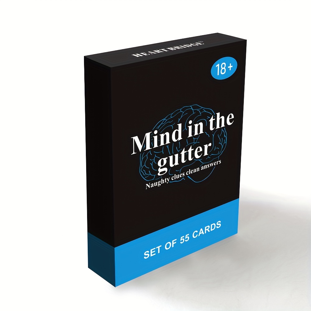 SMILE TALK Mind in the Gutter Card Game, 55 Cards, Adult Party Game, Naughty Clues with Clean Answers, Tabletop Entertainment, Perfect for Halloween/Christmas Gifts, Ideal for Date Night | Card Game Accessories