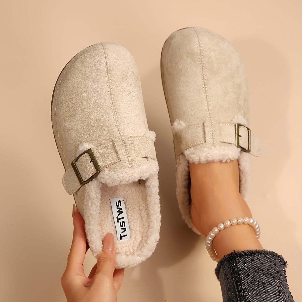 TEMU Women's Winter Elegant And Fashionable Mule Shoes, Versatile For Daily Commuting, Dates, And Casual Wear, Women Shoes