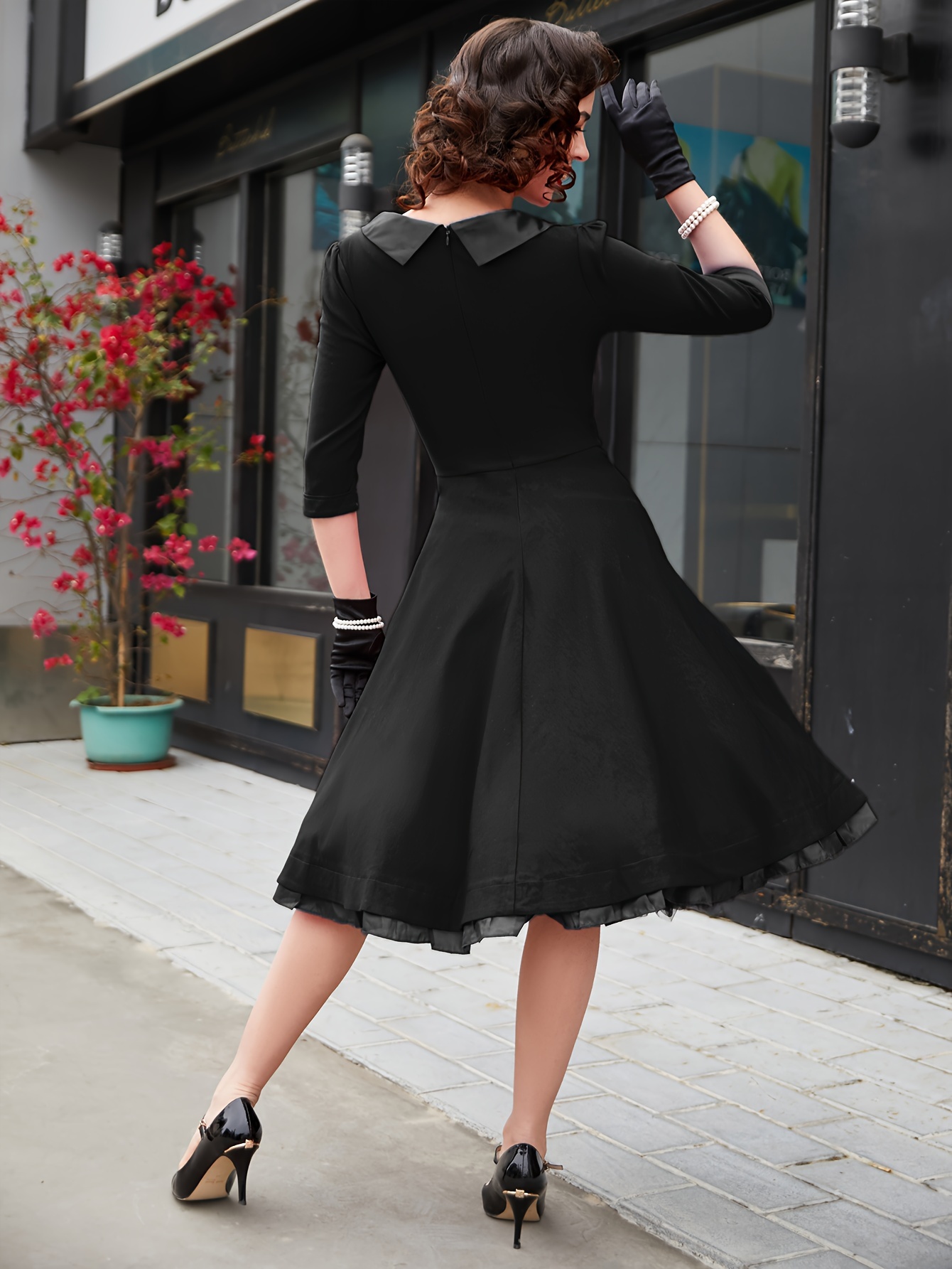 1950s vintage a line dress sleeve round neck Temu Ireland - Main Image